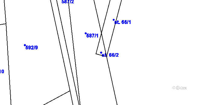 Parcela st. 66/2 v KÚ Sedletín, Katastrální mapa