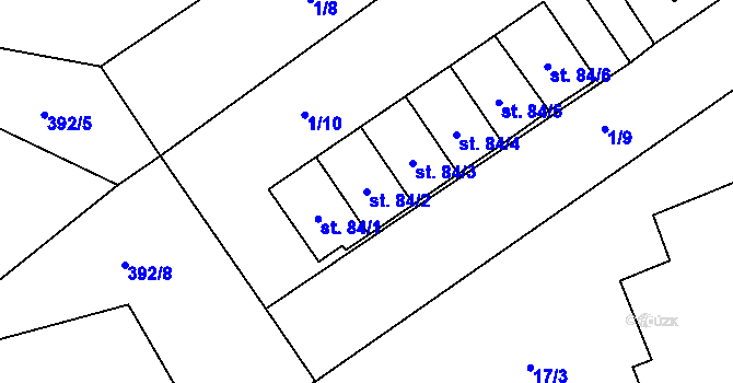 Parcela st. 84/2 v KÚ Sedletín, Katastrální mapa