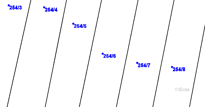 Parcela st. 254/6 v KÚ Sedletín, Katastrální mapa