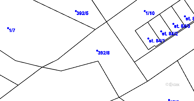 Parcela st. 392/8 v KÚ Sedletín, Katastrální mapa