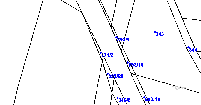 Parcela st. 171/2 v KÚ Sedletín, Katastrální mapa