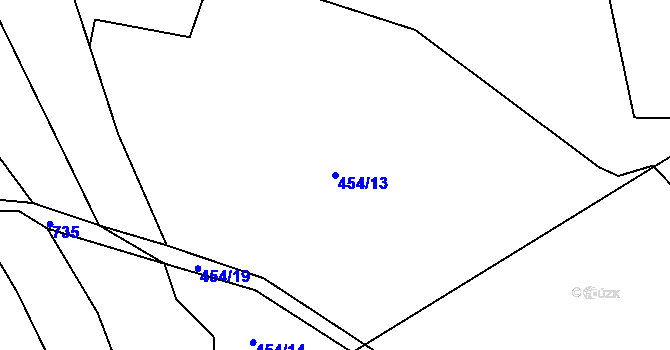Parcela st. 454/13 v KÚ Veselá u Sedletína, Katastrální mapa