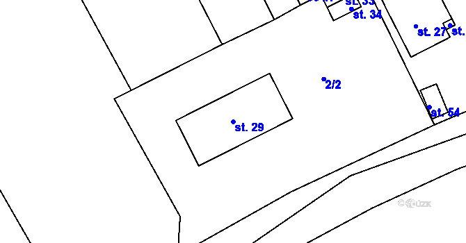 Parcela st. 29 v KÚ Veselá u Sedletína, Katastrální mapa