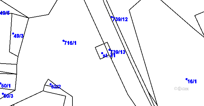 Parcela st. 41 v KÚ Veselá u Sedletína, Katastrální mapa