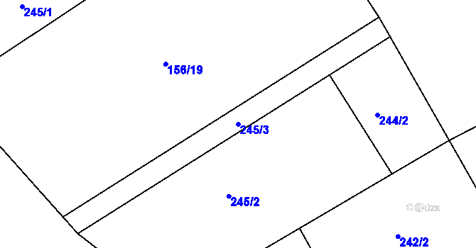 Parcela st. 245/3 v KÚ Veselá u Sedletína, Katastrální mapa