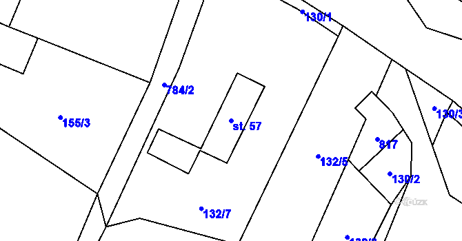 Parcela st. 57 v KÚ Sedlice u Želivi, Katastrální mapa