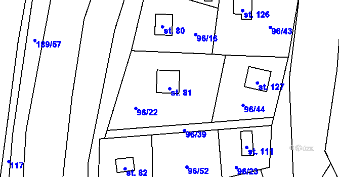 Parcela st. 81 v KÚ Sedlice u Želivi, Katastrální mapa