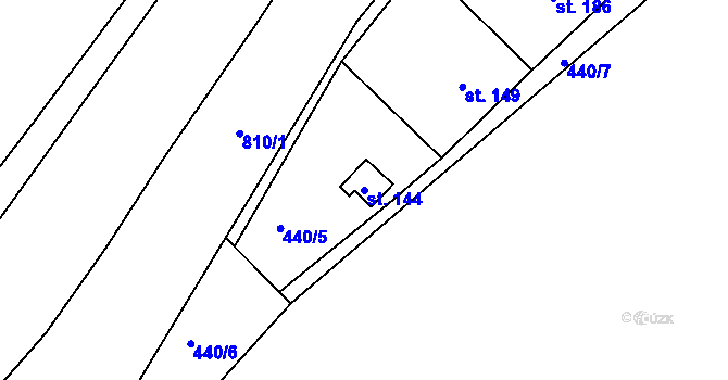 Parcela st. 144 v KÚ Sedlice u Želivi, Katastrální mapa