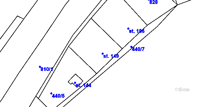 Parcela st. 149 v KÚ Sedlice u Želivi, Katastrální mapa