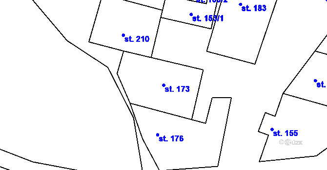 Parcela st. 173 v KÚ Sedlice u Želivi, Katastrální mapa