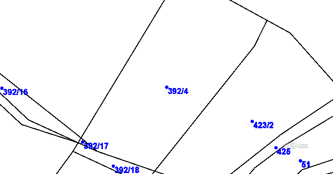 Parcela st. 392/4 v KÚ Sedlice u Želivi, Katastrální mapa