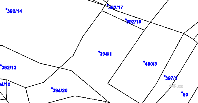 Parcela st. 394/1 v KÚ Sedlice u Želivi, Katastrální mapa