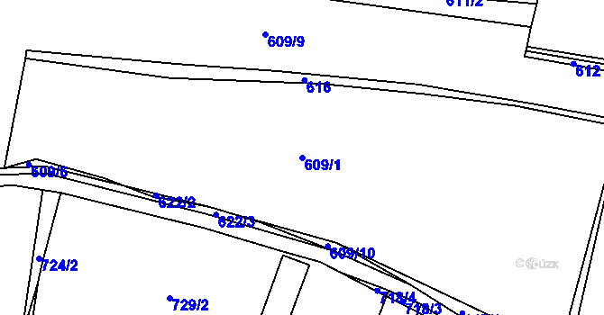 Parcela st. 609/1 v KÚ Sedlice u Želivi, Katastrální mapa