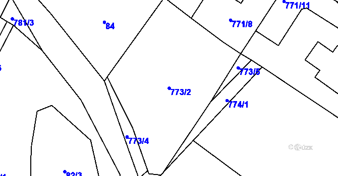 Parcela st. 773/2 v KÚ Sedlice u Želivi, Katastrální mapa