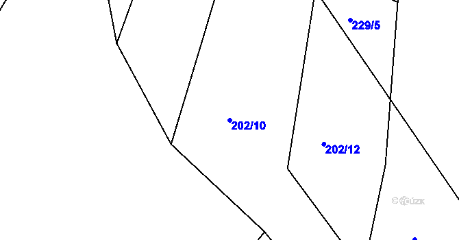 Parcela st. 202/10 v KÚ Sedlice u Želivi, Katastrální mapa
