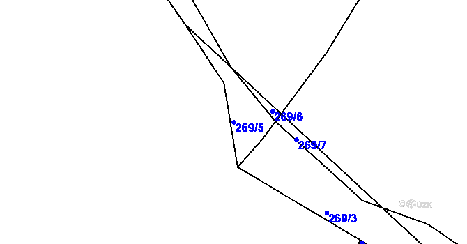 Parcela st. 269/5 v KÚ Sedlice u Želivi, Katastrální mapa