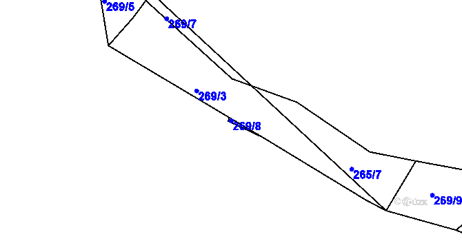 Parcela st. 269/8 v KÚ Sedlice u Želivi, Katastrální mapa
