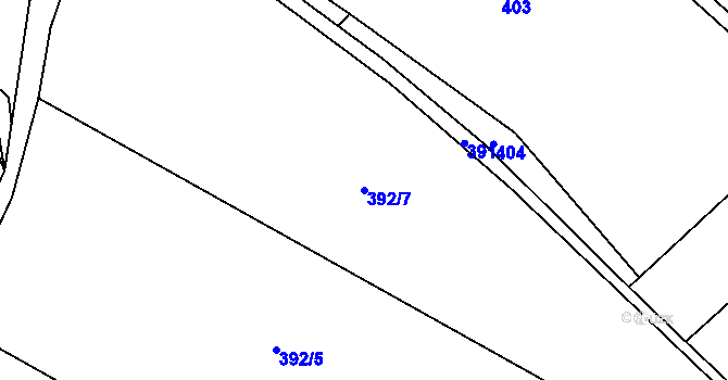Parcela st. 392/7 v KÚ Sedlice u Želivi, Katastrální mapa