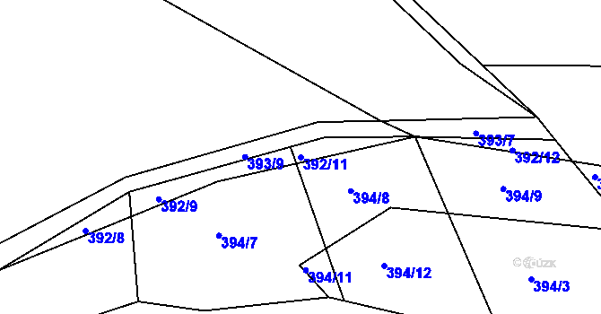 Parcela st. 392/11 v KÚ Sedlice u Želivi, Katastrální mapa