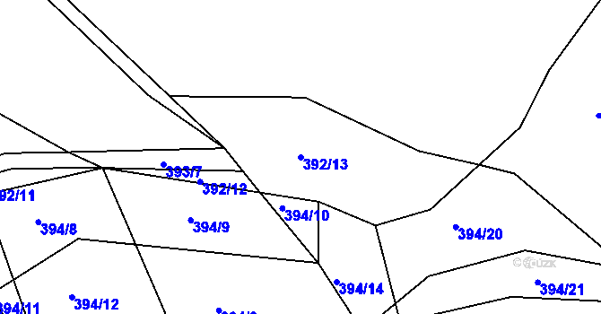 Parcela st. 392/13 v KÚ Sedlice u Želivi, Katastrální mapa