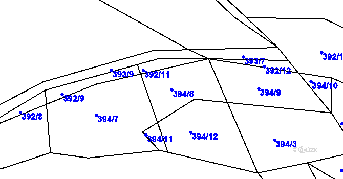 Parcela st. 394/8 v KÚ Sedlice u Želivi, Katastrální mapa