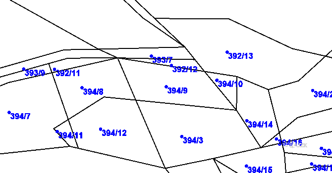 Parcela st. 394/9 v KÚ Sedlice u Želivi, Katastrální mapa