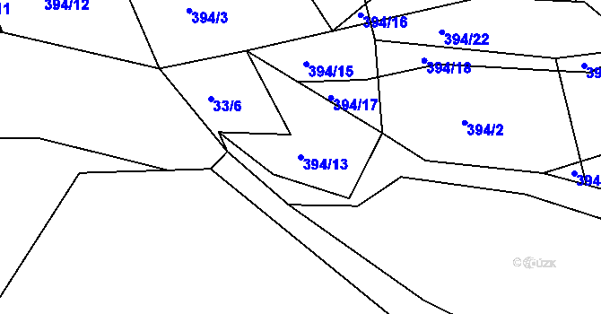 Parcela st. 394/13 v KÚ Sedlice u Želivi, Katastrální mapa