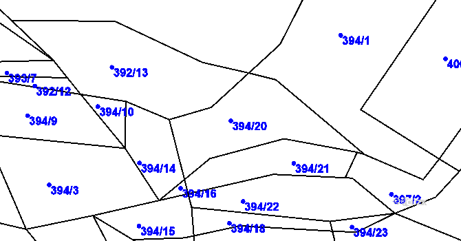 Parcela st. 394/20 v KÚ Sedlice u Želivi, Katastrální mapa
