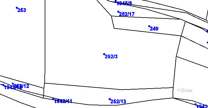Parcela st. 252/3 v KÚ Sedlice u Blatné, Katastrální mapa