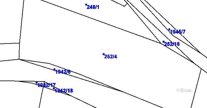 Parcela st. 252/4 v KÚ Sedlice u Blatné, Katastrální mapa