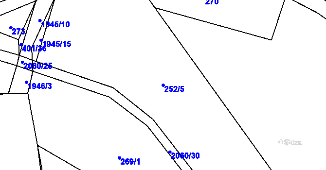 Parcela st. 252/5 v KÚ Sedlice u Blatné, Katastrální mapa