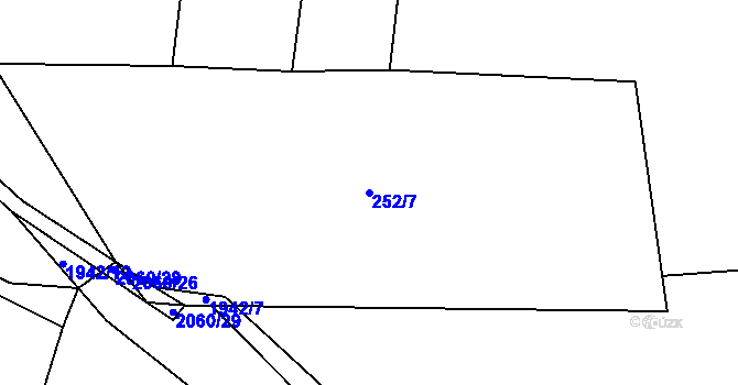 Parcela st. 252/7 v KÚ Sedlice u Blatné, Katastrální mapa