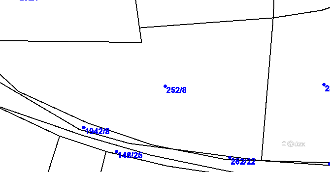 Parcela st. 252/8 v KÚ Sedlice u Blatné, Katastrální mapa