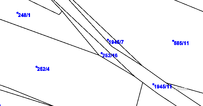 Parcela st. 252/16 v KÚ Sedlice u Blatné, Katastrální mapa