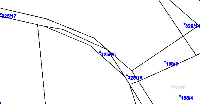 Parcela st. 325/26 v KÚ Sedlice u Blatné, Katastrální mapa