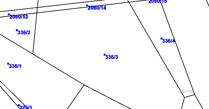 Parcela st. 336/3 v KÚ Sedlice u Blatné, Katastrální mapa