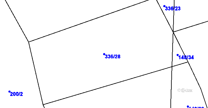 Parcela st. 336/28 v KÚ Sedlice u Blatné, Katastrální mapa