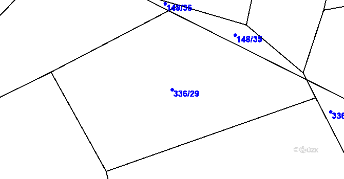 Parcela st. 336/29 v KÚ Sedlice u Blatné, Katastrální mapa