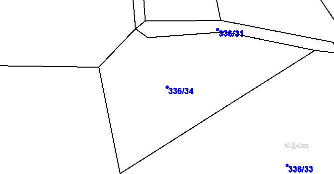 Parcela st. 336/34 v KÚ Sedlice u Blatné, Katastrální mapa