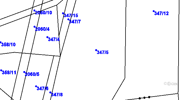 Parcela st. 347/5 v KÚ Sedlice u Blatné, Katastrální mapa