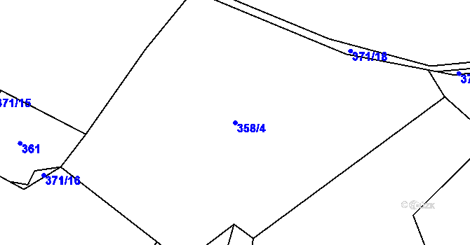 Parcela st. 358/4 v KÚ Sedlice u Blatné, Katastrální mapa