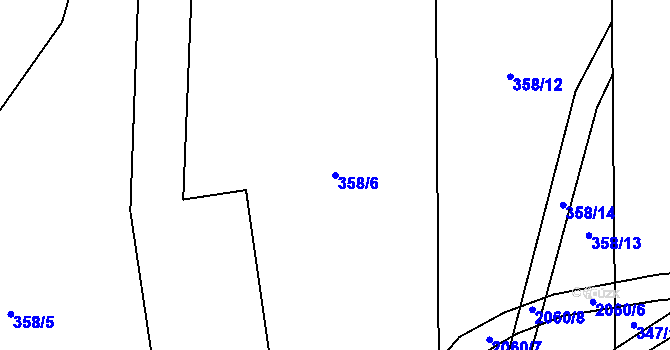 Parcela st. 358/6 v KÚ Sedlice u Blatné, Katastrální mapa