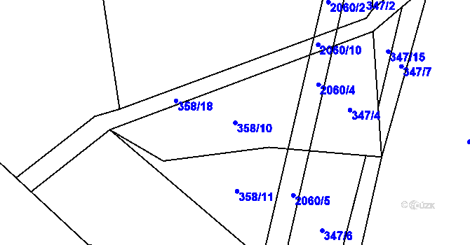 Parcela st. 358/10 v KÚ Sedlice u Blatné, Katastrální mapa