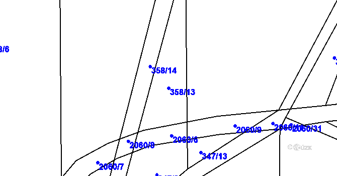Parcela st. 358/13 v KÚ Sedlice u Blatné, Katastrální mapa