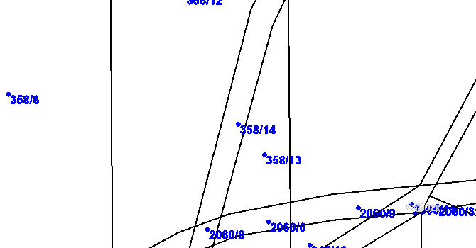 Parcela st. 358/14 v KÚ Sedlice u Blatné, Katastrální mapa