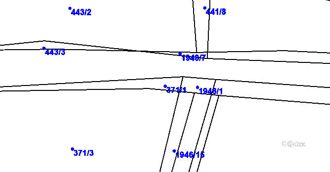 Parcela st. 371/1 v KÚ Sedlice u Blatné, Katastrální mapa