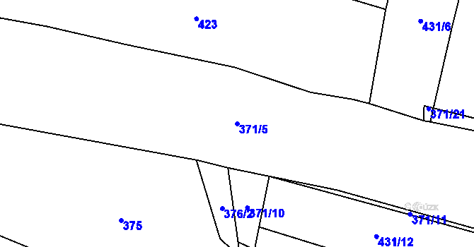 Parcela st. 371/5 v KÚ Sedlice u Blatné, Katastrální mapa