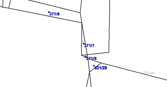 Parcela st. 371/7 v KÚ Sedlice u Blatné, Katastrální mapa