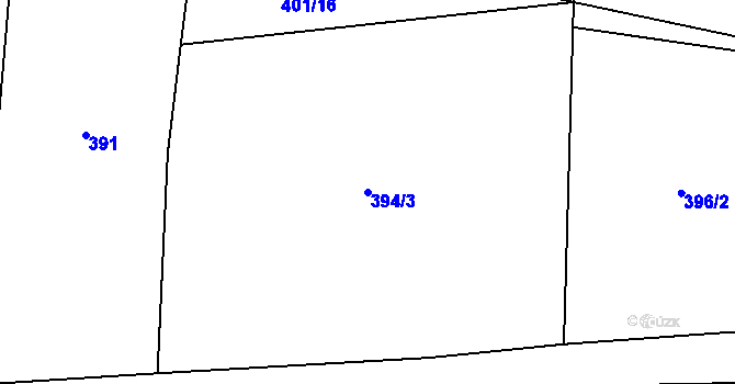 Parcela st. 394/3 v KÚ Sedlice u Blatné, Katastrální mapa