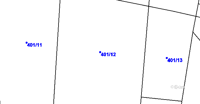 Parcela st. 401/12 v KÚ Sedlice u Blatné, Katastrální mapa